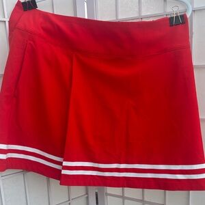 Calia Red Athletic Skort with White Double Stripe